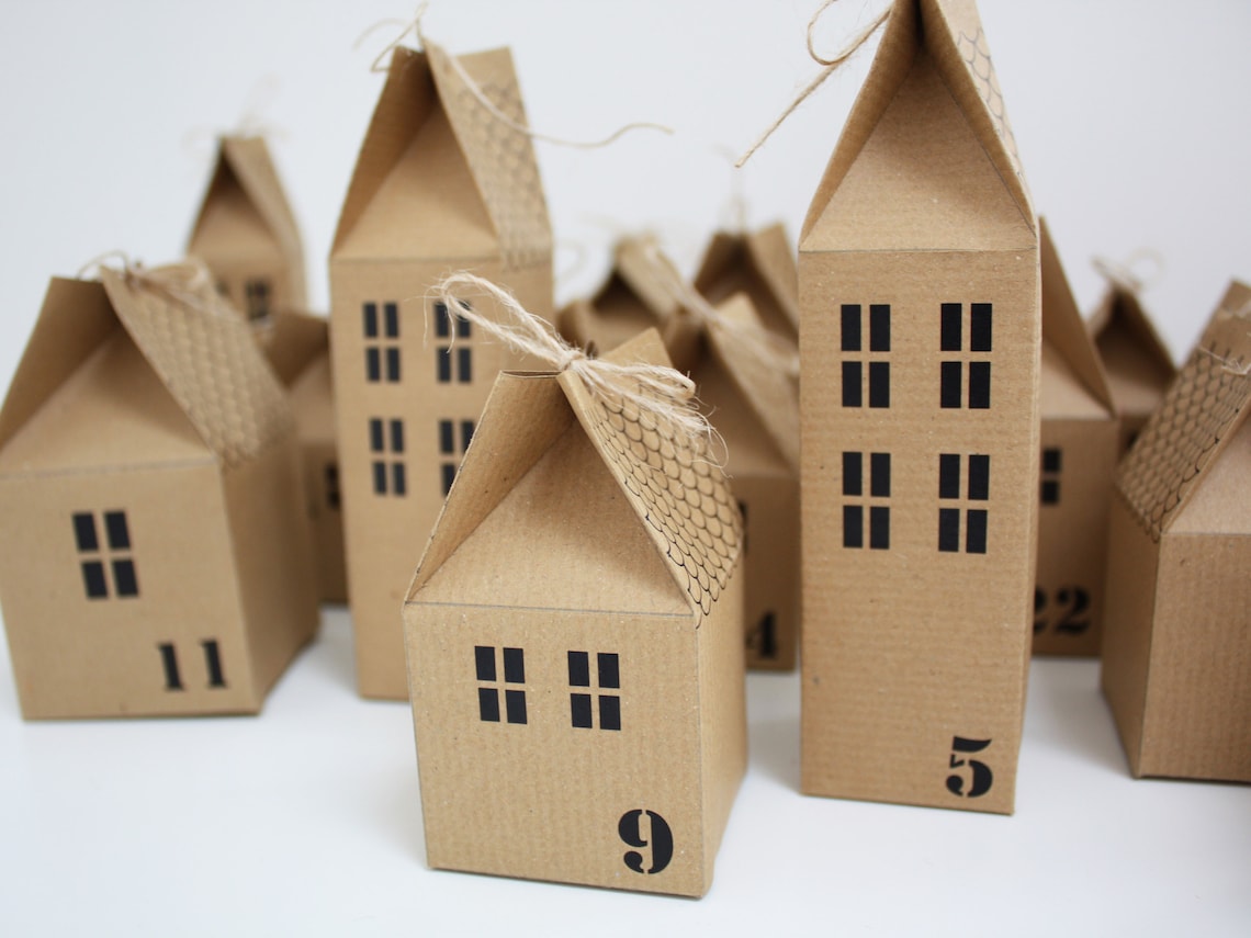 Printable DIY Advent Calendar Houses Etsy