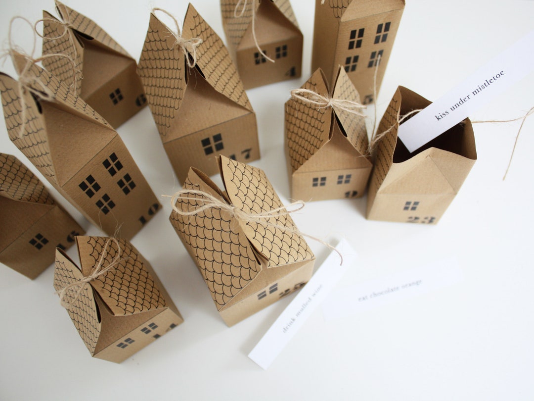 Printable diy advent calendar houses etsy uk