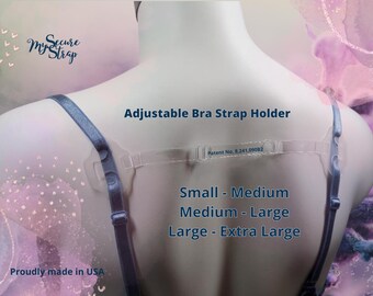 3 pcs. ( Medium- Large )  ADJUSTABLE "MySecureStrap" Bra Strap Holder * PATENTED *