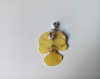 vegetable yellow pansy flower pendant