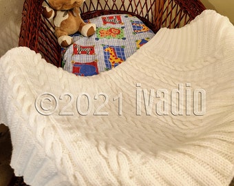 Gift for baby, Soft baby blanket, White baby blanket, Blanket for grandchild