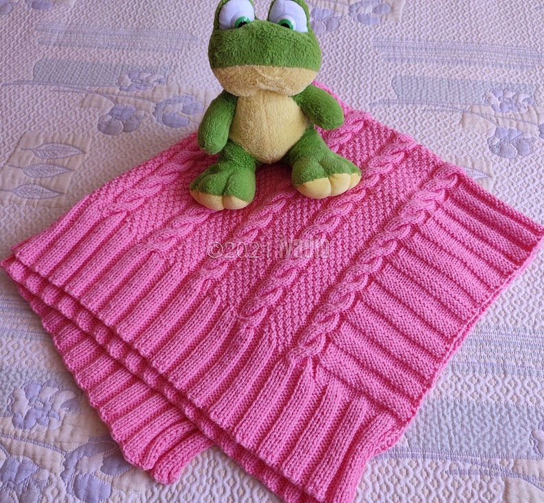 Baby Blanket Knitting Pattern, Model pattern of Pink Baby Blanket for