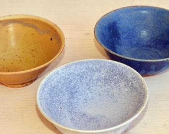 Small Ceramic Serving Bowl Set: Handmade Stoneware Dish