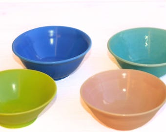 Handmade Vibrant Ceramic Bowl Size 3: Stoneware Cereal , Desert Serving Bowl