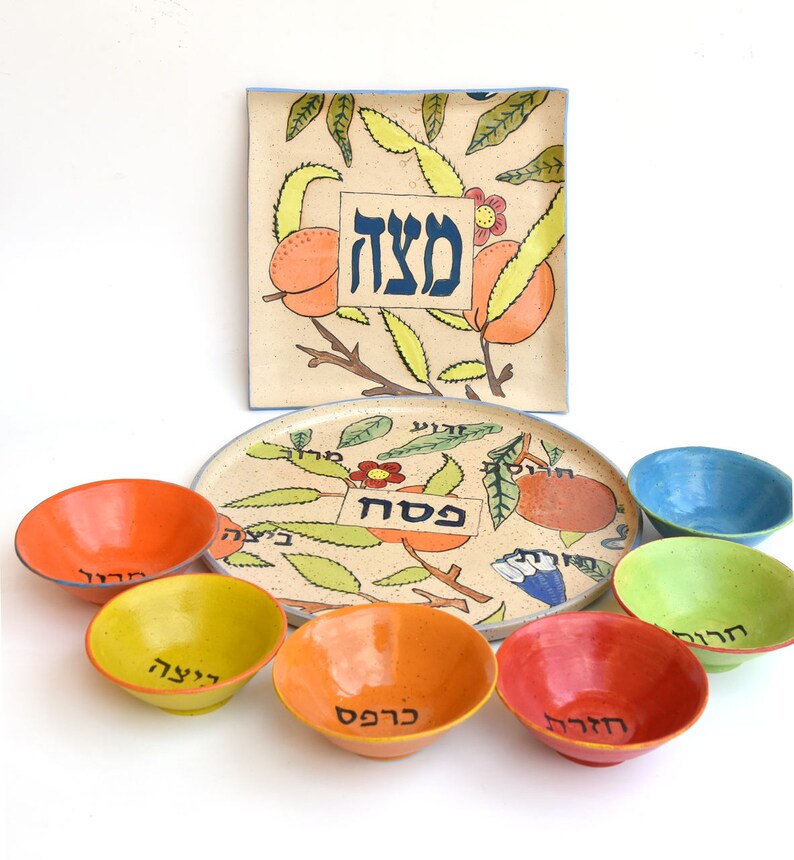 Passover Seder Plate Passover Plate Ceramic Hand Painted Etsy