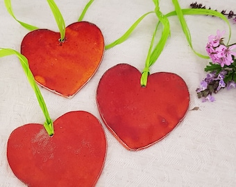 Large Ceramic Hanging Heart: Wall Art Home Decor