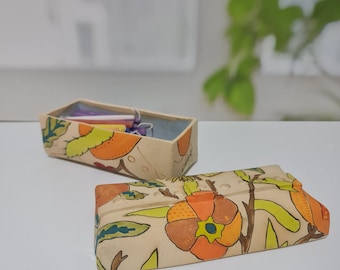 Colorful Hand-Painted Chanukah Menorah: Jewish Candle Storage Box