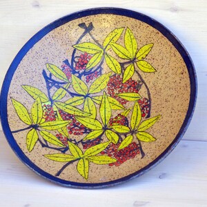 Fruteira de cerâmica pintada à mão - peça central para mesa - pronta para enviar