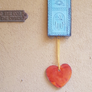 Large Red Ceramic Heart decor Gift, Hanging Ceramic Gift, READY TO SHIP