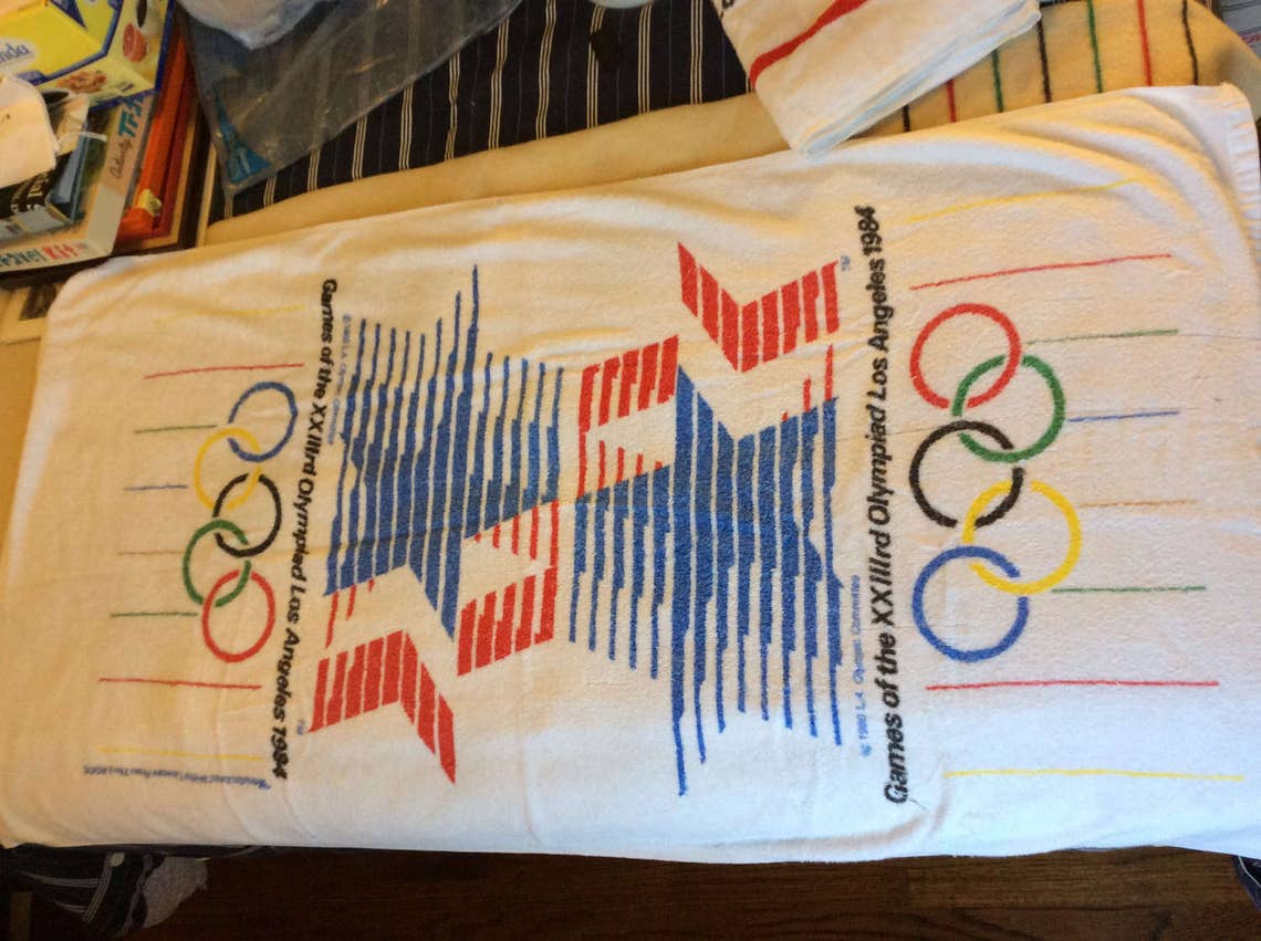 Set of Officially Licensed Beach Towels From 1984 LA Olympic Games Etsy