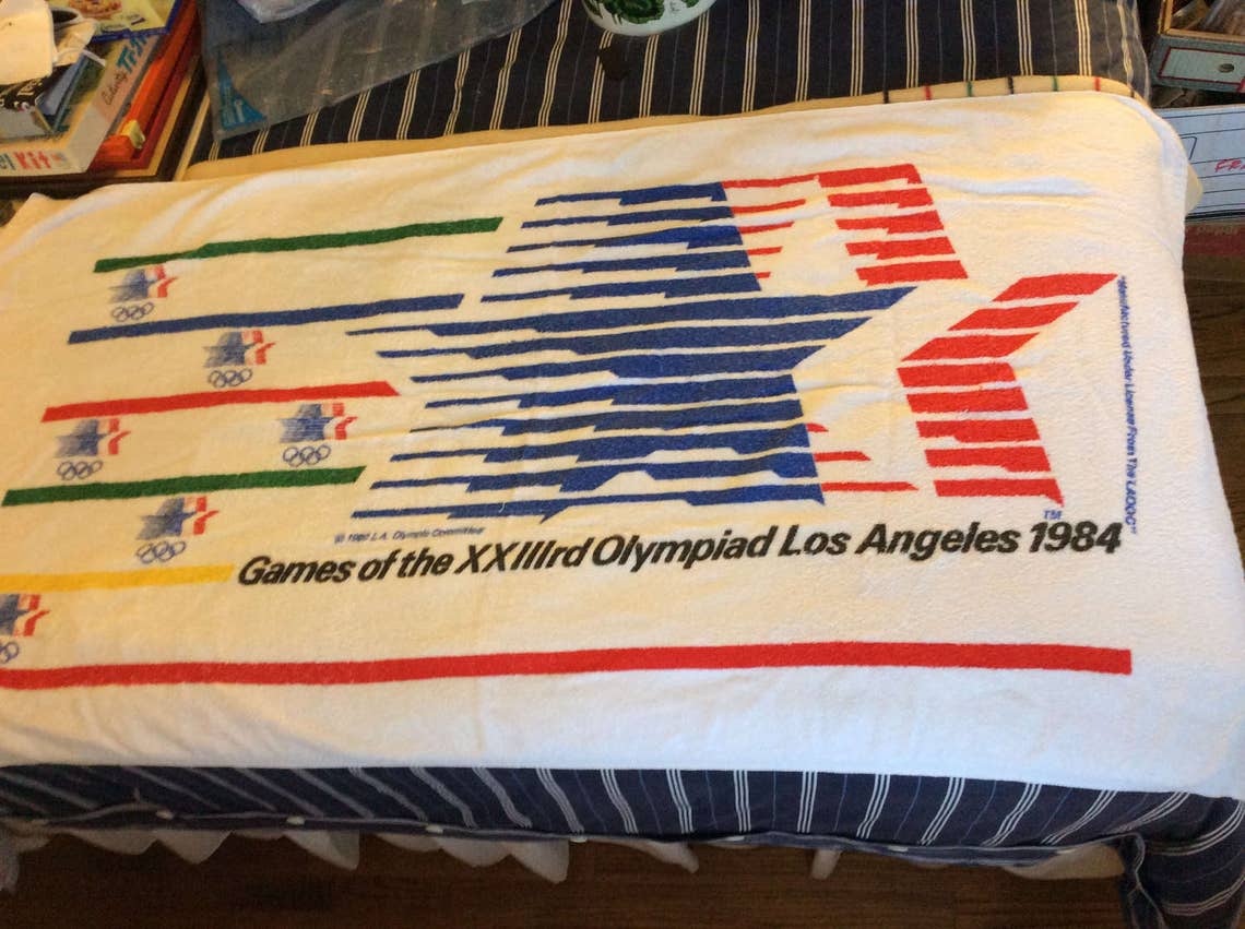 Set of Officially Licensed Beach Towels From 1984 LA Olympic Games Etsy