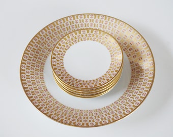 Wonderful Gold Red Abstract Decor 1950's Petit Fours, Chocolates