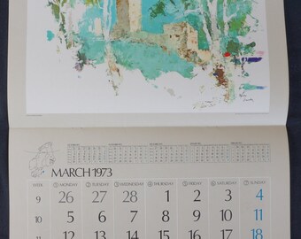 The Waters of Scandinavia SAS Calendar 1973, Scandinavian Airlines Sweden.  Special Illustrations by Otto Nielsen. Fine, Colorful Landscapes - Etsy