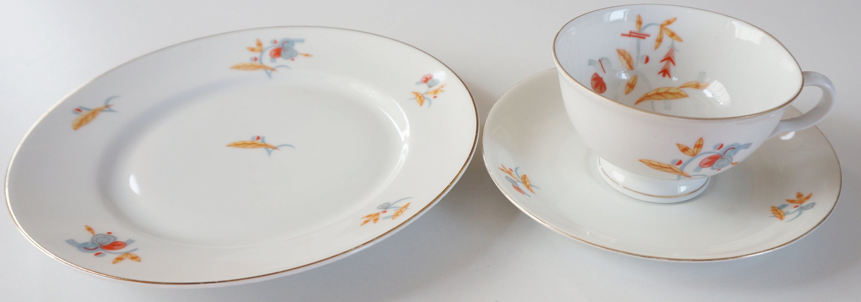 Late 1930 S Set Tea Cup Saucer Cake Plate Arzberg Bavaria Etsy