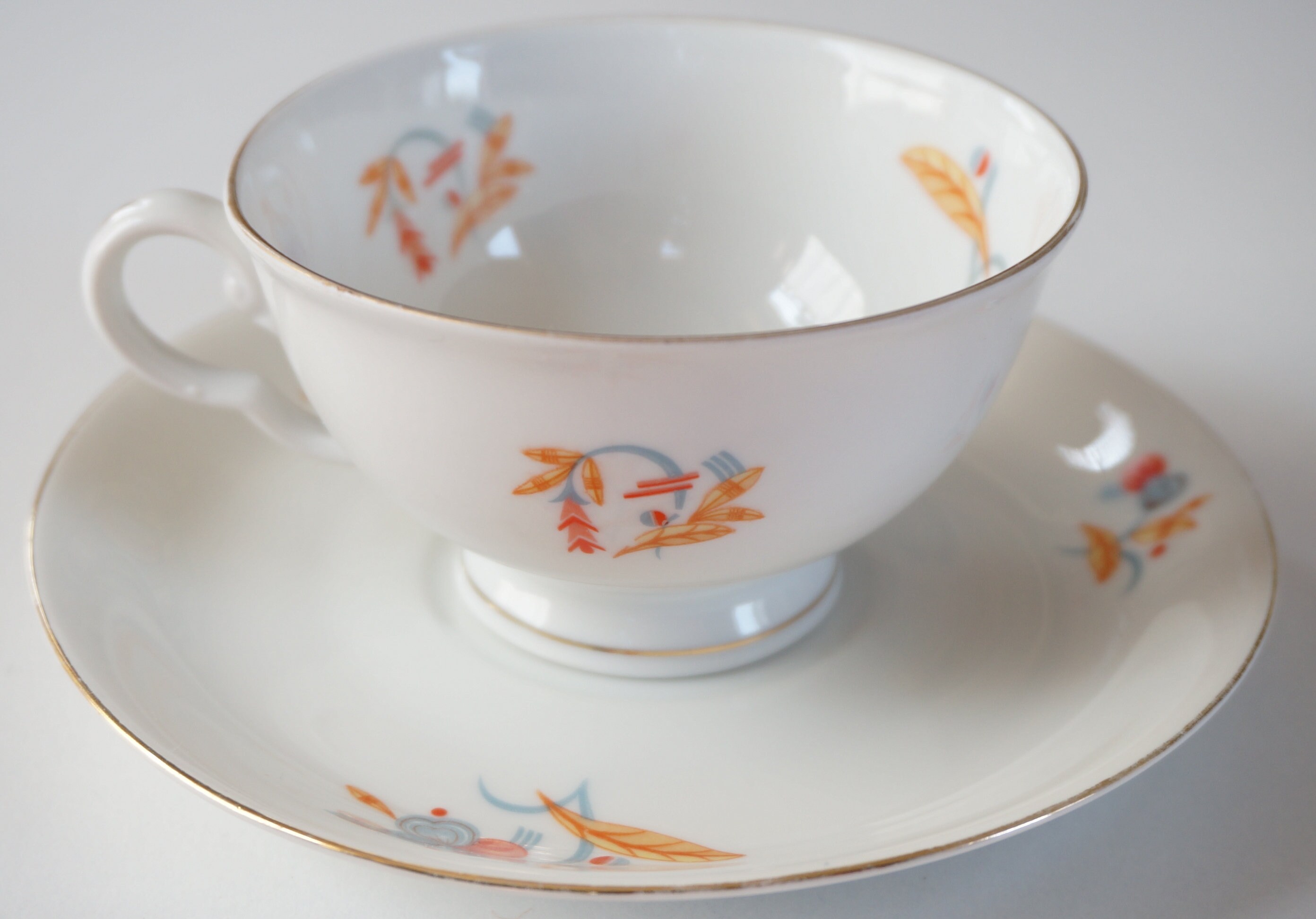 Late 1930 S Set Tea Cup Saucer Cake Plate Arzberg Bavaria Etsy