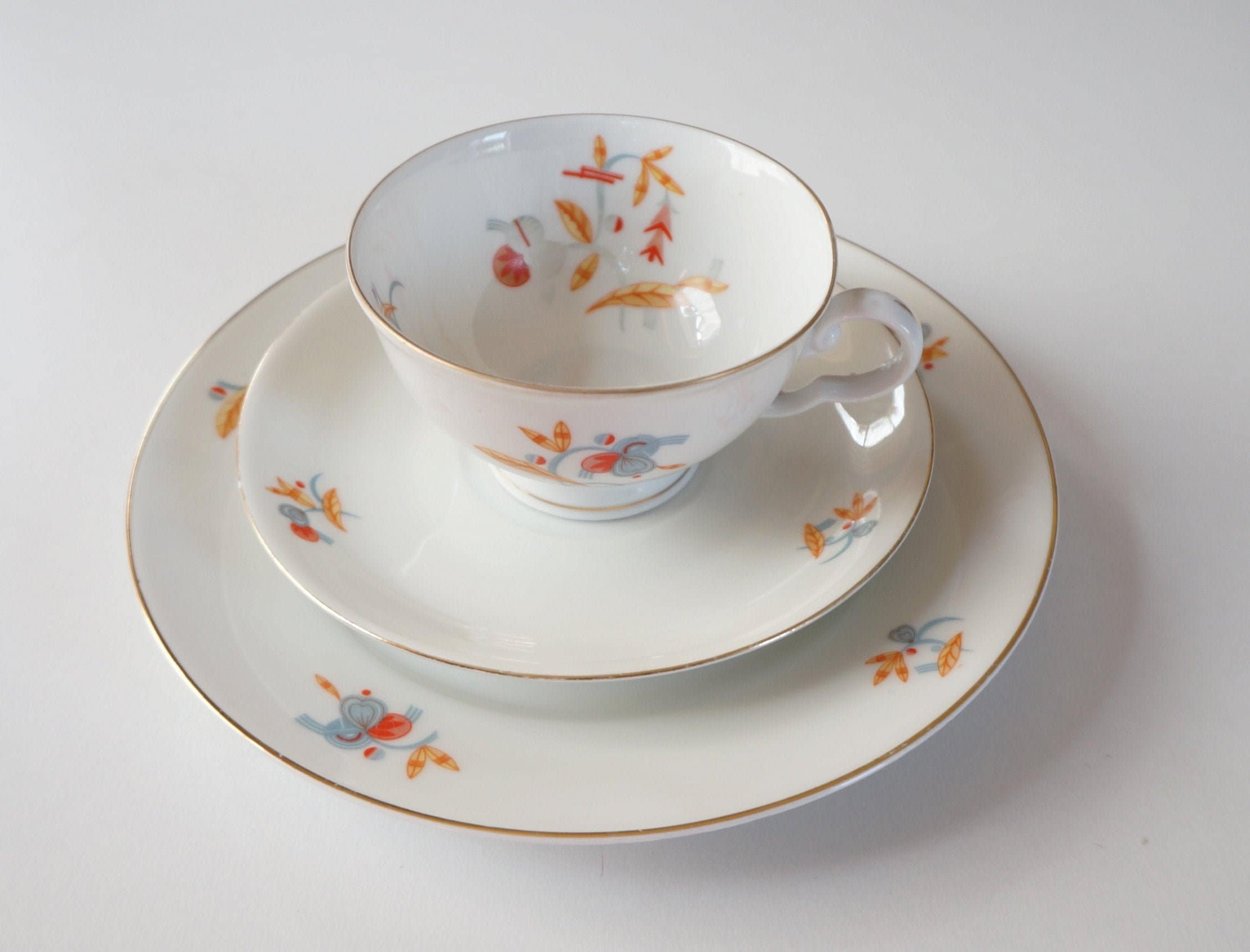 Late 1930 S Set Tea Cup Saucer Cake Plate Arzberg Bavaria Etsy