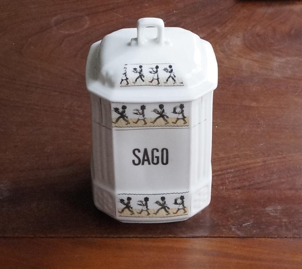 Antique Porcelain Art Deco Sago Container / Canister Ca 1920 Antique Porcelain Art Deco Sago Container / Canister Ca 1920