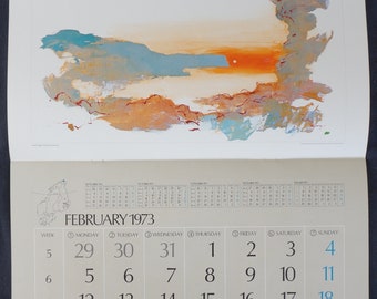 The Waters of Scandinavia SAS Calendar 1973, Scandinavian Airlines Sweden.  Special Illustrations by Otto Nielsen. Fine, Colorful Landscapes - Etsy