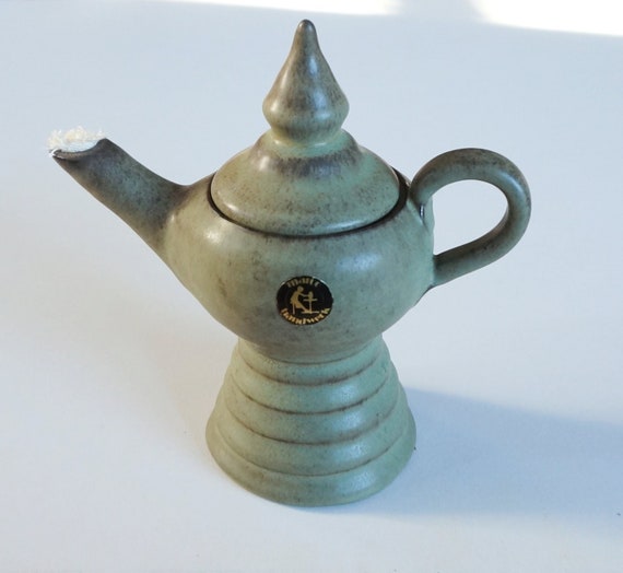 ヴィンテージ未使用のスタジオ アート陶器オイル ランプ、マルコ HW 