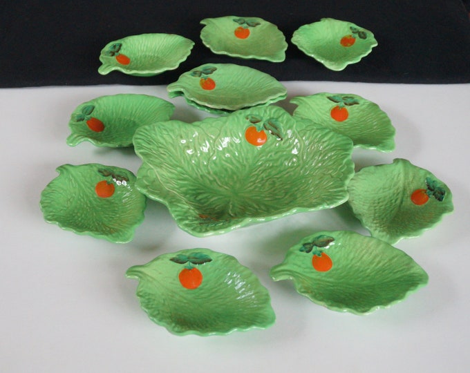 Vintage Beswick Ware Majolica Leaf Tomato Serving Bowl, Vintage Salad Bowl, Beswick Ware China