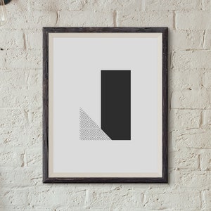 LETTER J - Abstract Alphabet : Wall Decor Typography Print Scandinavian Poster