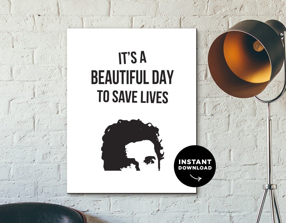 It S A Beautiful Day To Save Lives Derek Shepherd Derek Shepherd It's A Beautiful Day To Save Lives | Etsy Singapore