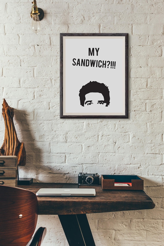 Ross Geller Mi Sandwich Pared Decoracion Tipografia Etsy