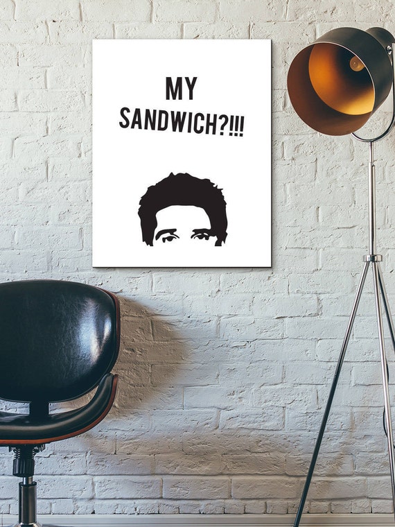 Ross Geller Mi Sandwich Pared Decoracion Tipografia Etsy