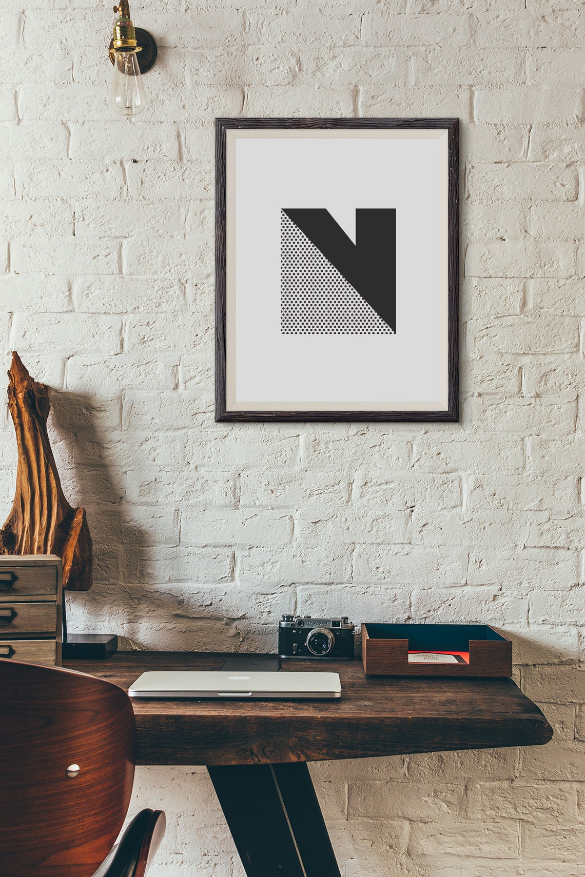 LETTER N Abstract Alphabet Wall Decor Typography Print Etsy New Zealand
