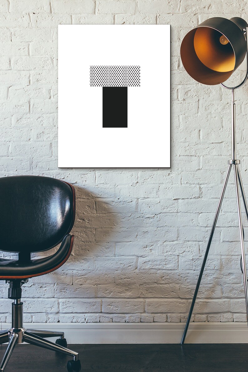 T Letter Abstract Design LETTER T - Abstract Alphabet : Wall Decor Typography Print Scandinavian ...