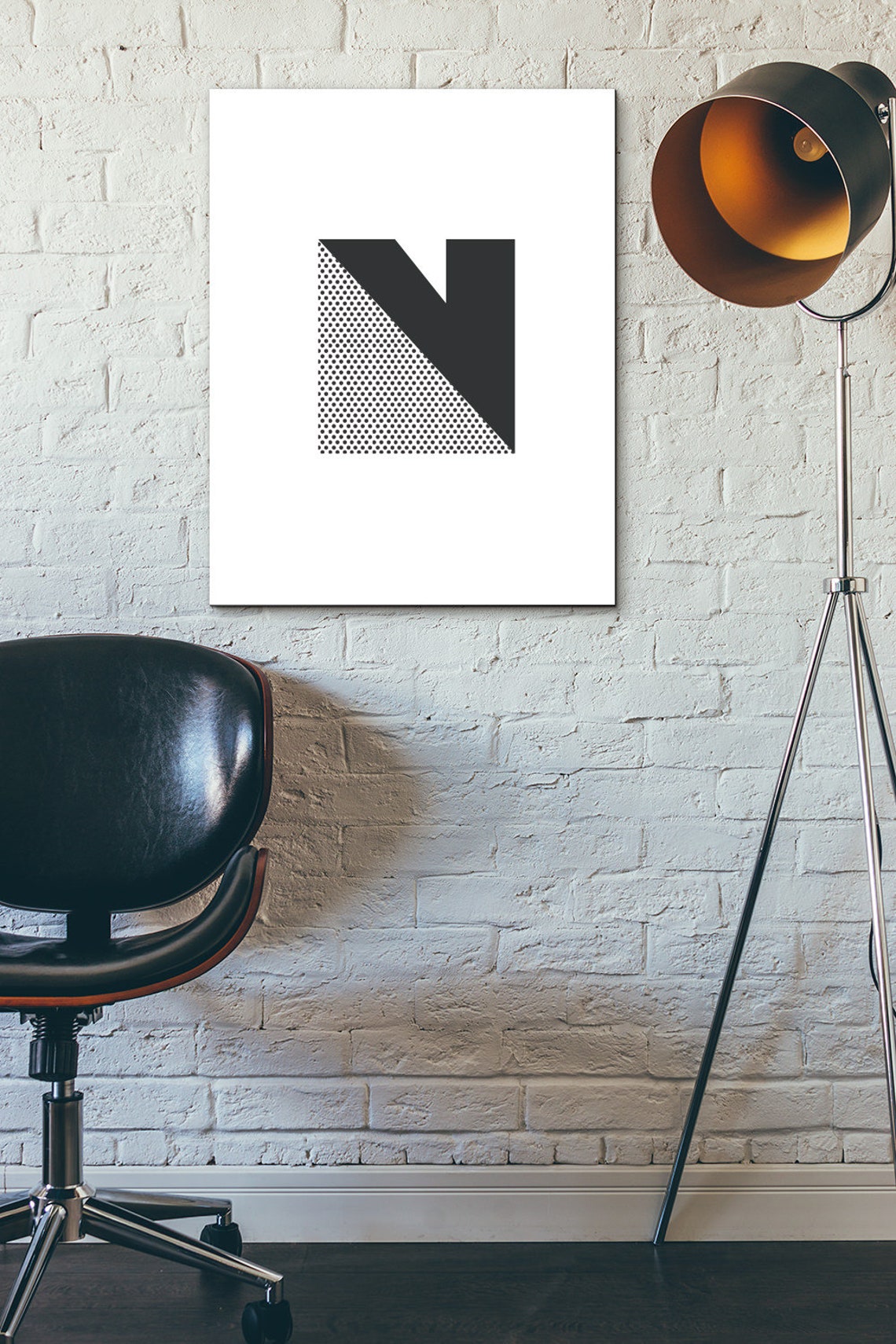 LETTER N Abstract Alphabet Wall Decor Typography Print Etsy New Zealand