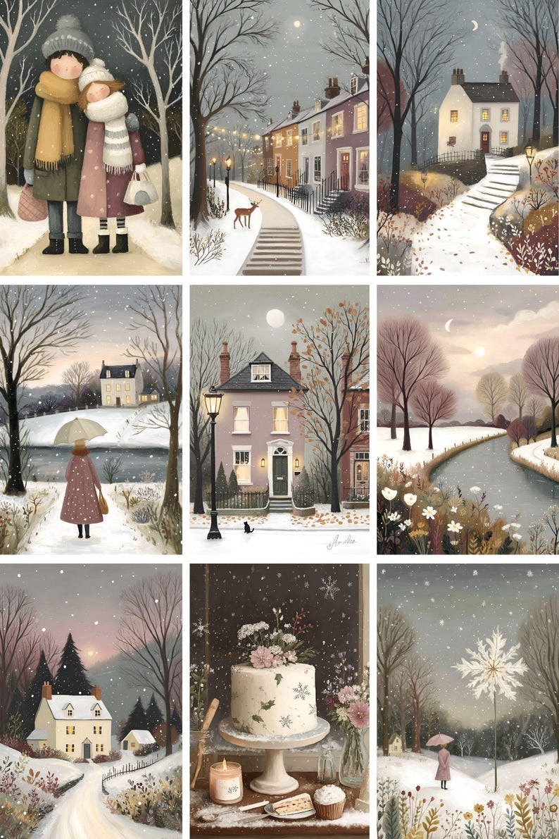 Snowflake Junk Journal Printable Kit Winter First Snow Digital Paper ...