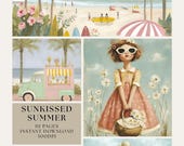 Sunkissed Summer, Golden Days Junk Journal Kit, Junk Journal Pages, Printable Images, Wall Art, Digital Paper, Vintage, Beach Life