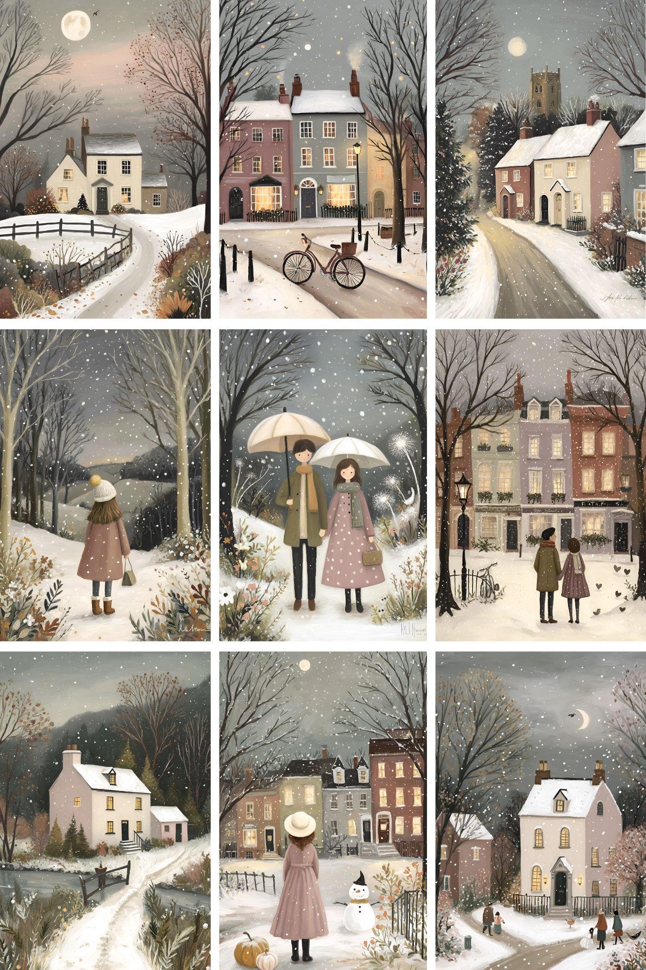 Snowflake Junk Journal Printable Kit Winter First Snow Digital Paper ...