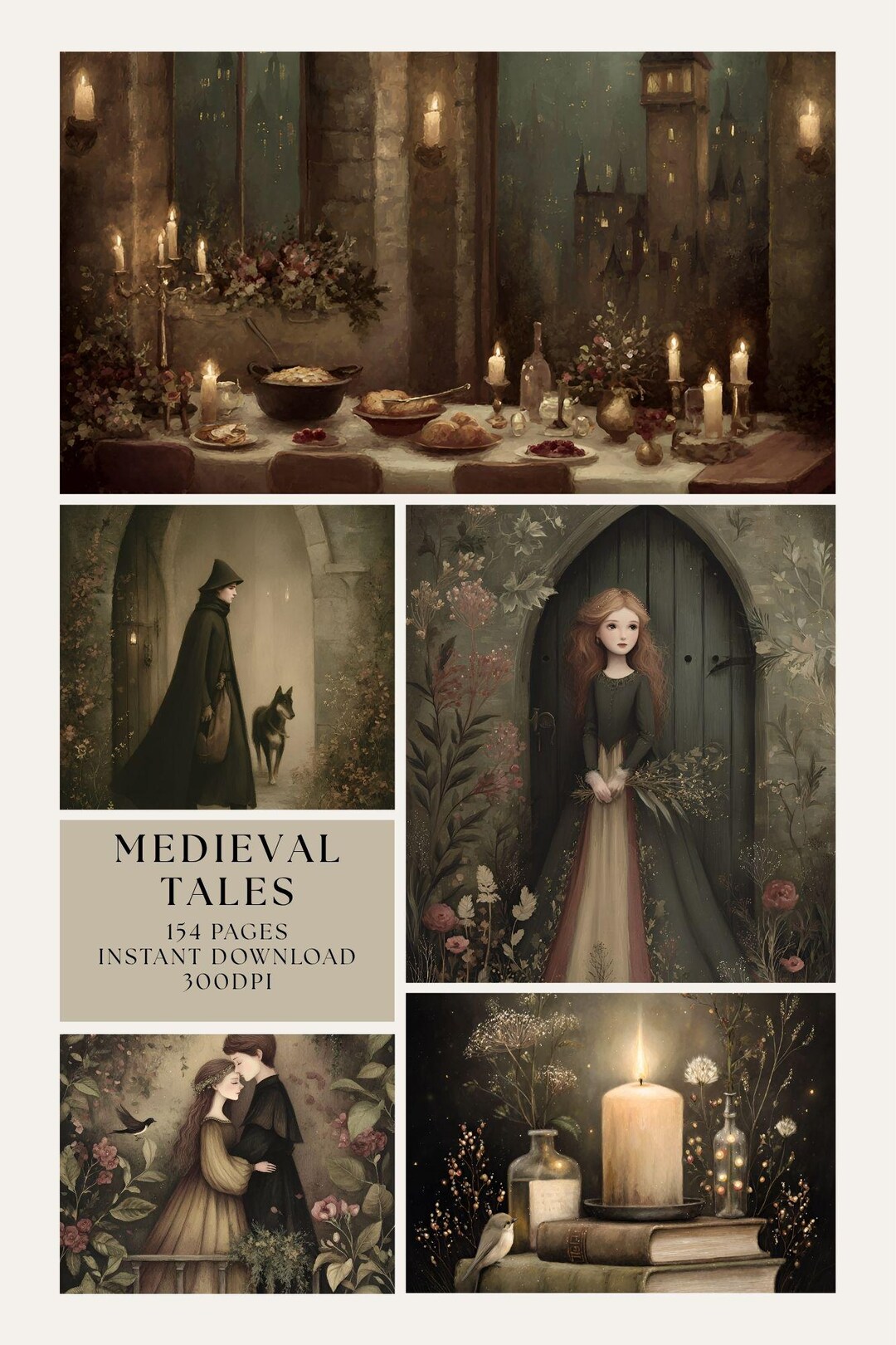 Medieval Junk Journal Pages, Digital Scrapbook Kit, Printable Ephemera ...