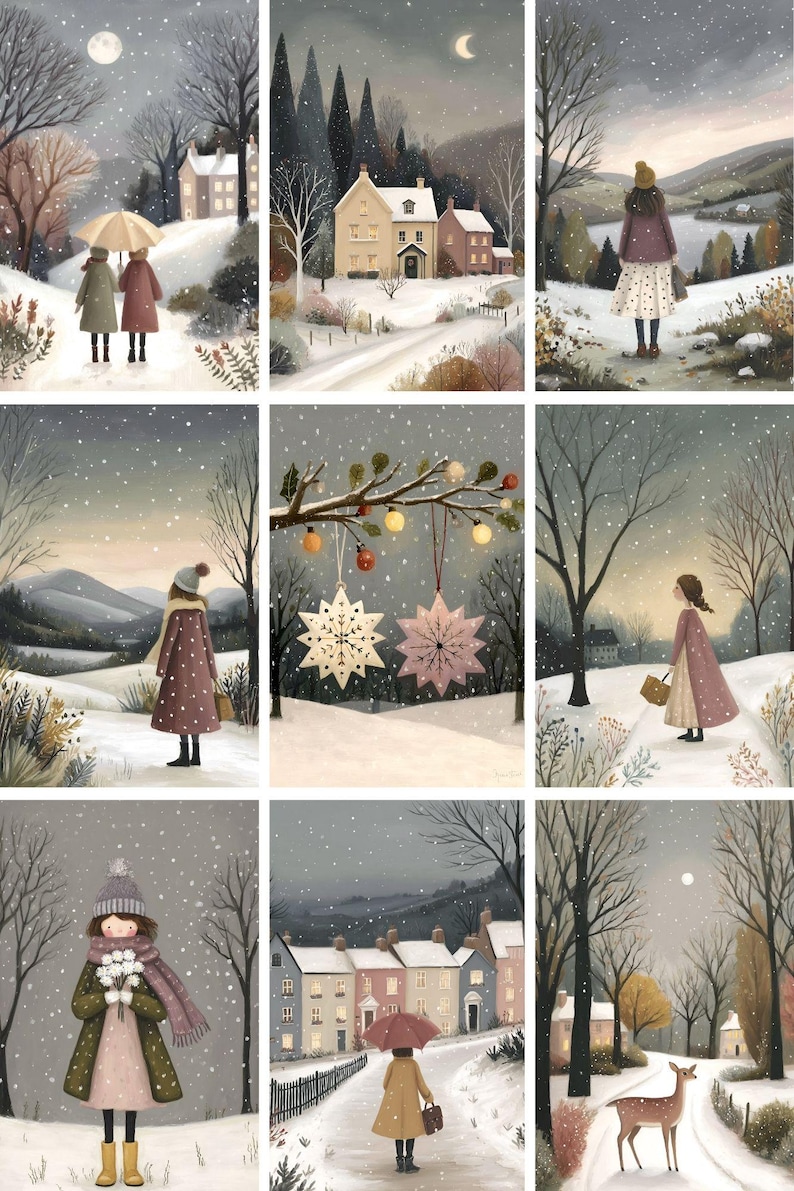 Snowflake Junk Journal Printable Kit Winter First Snow Digital Paper ...