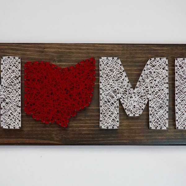 Ohio HOME String Art, Ohio String Art, Home String Art, Home Decor, Ohio Decor, Home is where the heart is, Home Sign