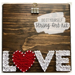 DIY Love String Art Kit, Wedding Gift, Love Sign, Valentines Day Decor