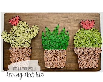 DIY Cactus Succulent String Art Kit