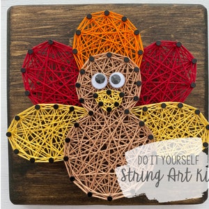DIY 5x5" Thanksgiving Turkey String Art Kit