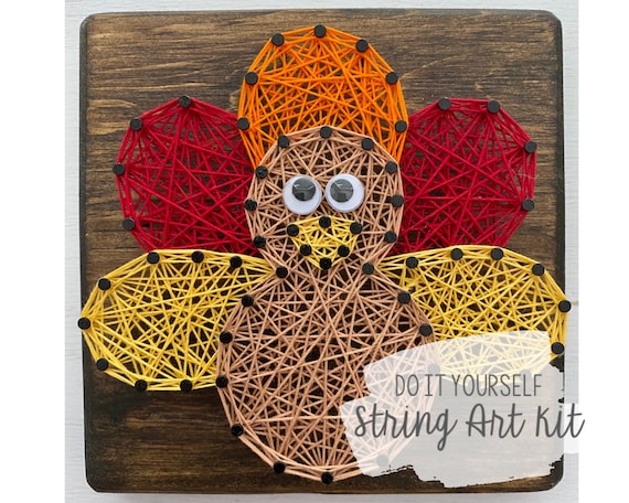 Diy 5X5 Thanksgiving Turkey String Art Kit - Etsy