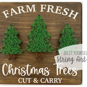 DIY 7x7” Farm Fresh Christmas Trees String Art Kit