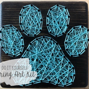 DIY 5x5" Paw Print String Art Kit