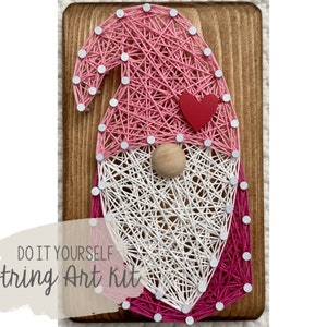 DIY Mini Valentine's Day Gnome String Art Kit