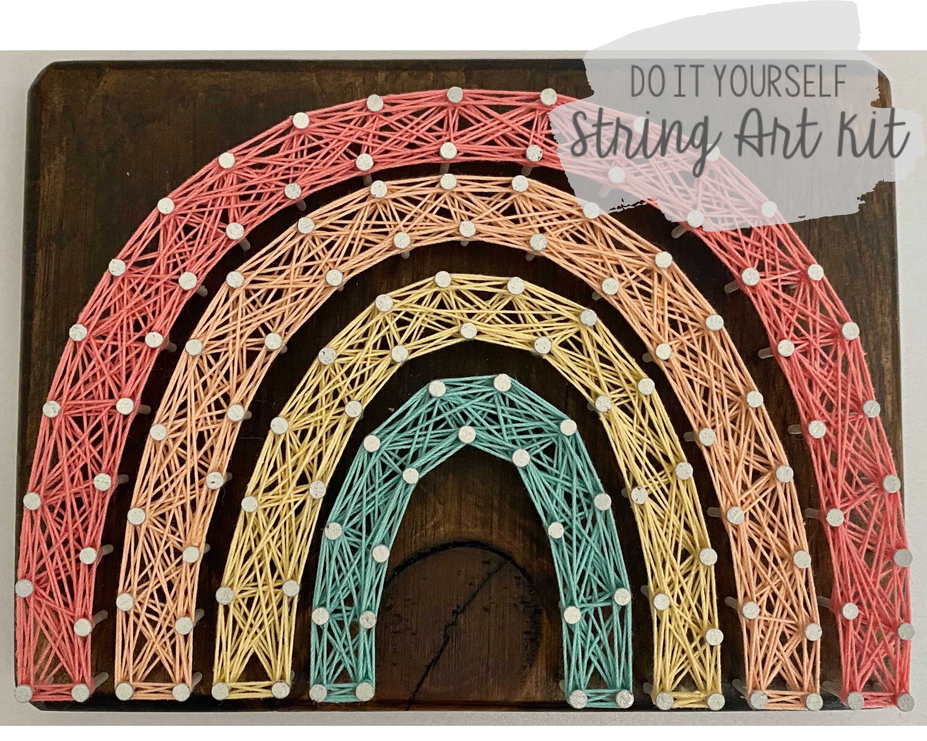 Rainbow String Art Craft Kit, DIY Craft Kit, Gifts