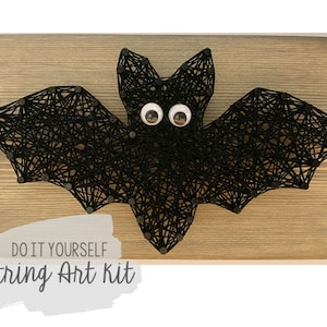 DIY 7x4" Halloween Bat String Art Kit