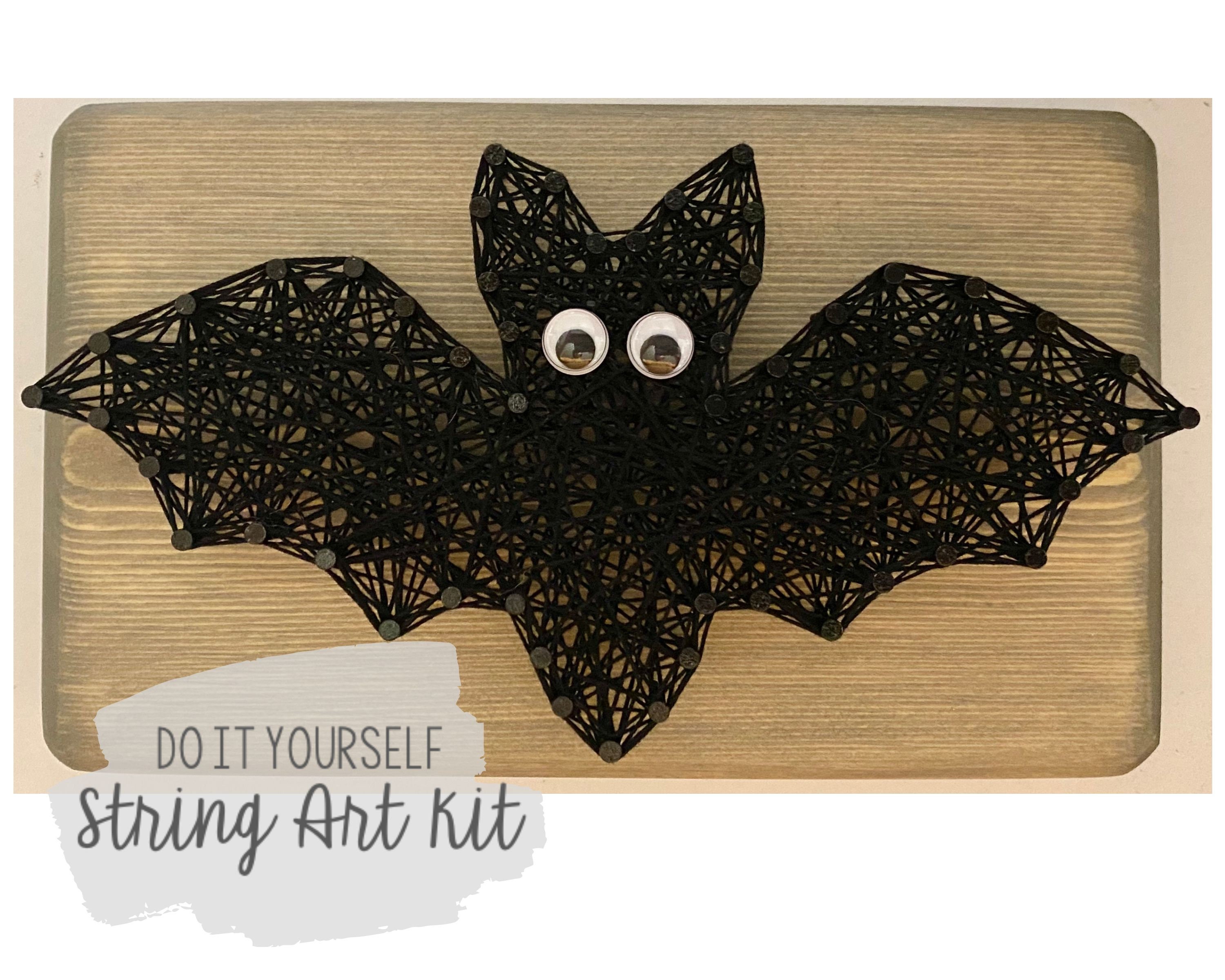 DIY 7x4 Halloween Bat String Art Kit Etsy