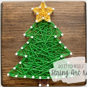 DIY 5x5" Christmas Tree String Art Kit