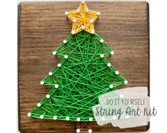 DIY 5x5" Christmas Tree String Art Kit