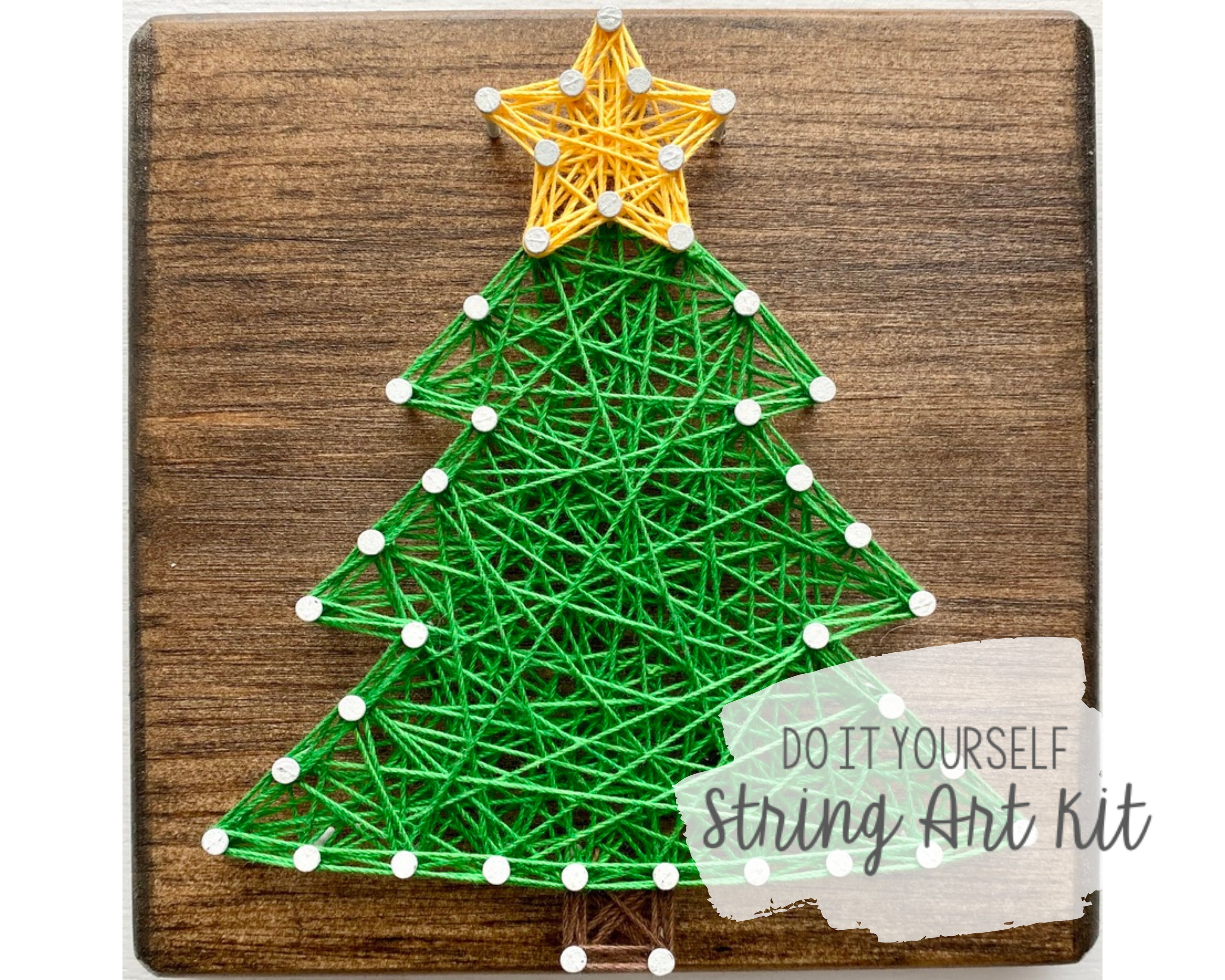 FREEBLOSS DIY String Art Kit Christmas Tree String Art Painting Nail String  Art Kit, String Art Crafts Kit for Adults Kids Christmas Handmade Gift